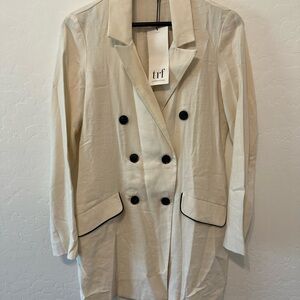 Zara Cream Blazer with Black Buttons